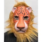 SAMUR Kahverengi Yeleli Eva Malzeme Mega Aslan Peluş Maske 9 No