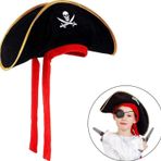 samur parti parti aksesuar & kostüm Çocuk Boy Kadife Jack Sparrow Denizci Kaptan Jack Korsan Şapkası 45X16 Cm