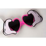Samur Pembe Renk Kalp Şekilli El Figürlü 21x8 cm Parti Gözlüğü