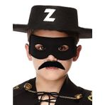 Samur Siyah Renk Çocuk Boy Zorro Şapkası Zorro Maskesi ve Zorro Bıyık