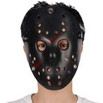 Samur Siyah Renk Kırmızı Çizgili Tam Yüz Hokey Jason Maskesi Hannibal Maskesi