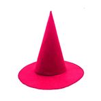 Samur Yetişkin Çocuk Uyumlu 35x38 cm Pembe Fuşya Renk Keçe Cadı Şapkası