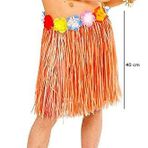 Samur Yetişkin ve Çocuk Uyumlu 40 cm Turuncu Renk Püsküllü Hawaii Luau Hula Etek