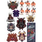 Samurai Sticker Set-10 13 Parça Telefon, Tablet, Defter, Laptop Sticker