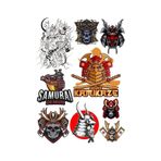 Samurai Sticker Set-2 9 Parça Telefon, Tablet, Defter, Laptop Sticker