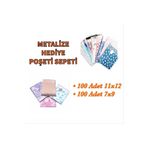 san Basepack Metalize Hediye Poşeti Paketi 100 Adet 11x12cm / 100 Adet 7x9cm