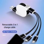 San Gold USB Kablosu 3 In 1 Telefon Şarj Cihazı Mikro USB C Tipi Şarj Kablosu Cep Telefonu Tel Kablosu iPhone 13 12 Pro Max Xiaomi Redmi (Yurt Dışından)
