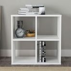 Sanal Mobilya Cube 4 Raflı Medium Mat Beyaz Kitaplık