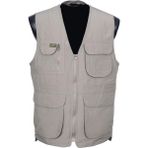 Sanalbolluk Battal Beden Erkek Kumaş Yelek Yazlık V Yaka Krem Renk - 2XL