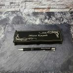 Sanat Hediyelik Metal Tükenmez Kalem Isimli + Ahşap Kutu - Öğretmen - Hediye- Kişiye Özel- Avukat -Baba