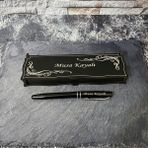 Sanat Hediyelik Öğretmenler Gününe Özel Metal Roller Kalem Isimli + Ahşap Kutu / Öğretmen /