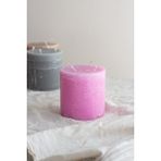 Sanat Sepet İşleri Büyük Boy Iskandinav Tarzı Dokulu Blok-Silindir Dekoratif Mum - 10 x 10 cm - Pembe