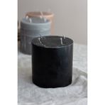 Sanat Sepet İşleri Büyük Boy Iskandinav Tarzı Dokulu Blok-Silindir Dekoratif Mum - 10 x 10 cm - Siyah