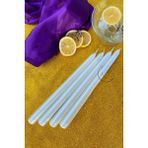 Sanat Sepet İşleri Premium Seri Kokulu Beyaz Rengi Sedefli Konik Şamdan Mum 4'lü Set - 4 Adet