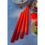 Sanat Sepet İşleri Premium Seri Kokulu Kırmızı Konik Şamdan Mum 4'lü Set - Bordo - 4 Adet