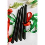 Sanat Sepet İşleri Premium Yılbaşı Siyah Renk Vanilya Kokulu Konik Şamdan Mum 4'lü Set - 4 Adet