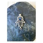 Sanat Taciri 3Cm Gümüş Renk Nazar Boncuklu Fatma Ana Kolye Ucu Metal Kolye Ucu