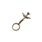 SANAT TACİRİ Bronz Renkli Uçak Sıfır Metal Anahtarlık -- Hediye Paketinde Gönderilecektir