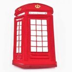 Sanat Taciri - Telefon Kulubesi Kirmizi Porselen Magnet Telephone
