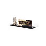 SANATBLOĞU ASLAN BİBLOLU GÜMÜŞ İSİMLİK 3D MODERN GÖRÜNÜMLÜ SANAT FÜME MASA İSİMLİĞİ CLK-1826