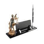 SANATBLOĞU AVUKAT THEMİS BİBLOLU OFİS MASA İSİMLİK SUBLİMASYON BASKILI FÜME KRİSTAL MASA İSİMLİĞİ GÜMÜŞ SET CLK-1361