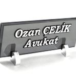 SANATBLOĞU KABARTMA Kristal Füme Masa İsimlik CLK-560