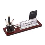 SANATBLOĞU MAYA MASİF MASA İSİMLİĞİ CEVİZ RENK GÜMÜŞ SET AHŞAP ORGANİZER CLK-1901