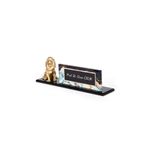 SANATBLOĞU MODERN GÖRÜNÜMLÜ ASLAN ALTIN BİBLOLU FÜME OFİS MASA İSİMLİK CLK-1814