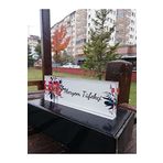 SANATBLOĞU Ofis Masası İsim Plakası Dekoru Şeffaf Kristal Cam Özel İsim Plakaları - (20 x 6) 018 CLK-1250