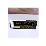 SANATBLOĞU Ofis Masası İsim Plakası Dekoru Şeffaf Kristal Cam Özel İsim Plakaları - (20 x 6) 043 CLK-749