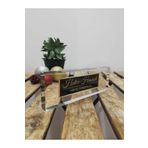 SANATBLOĞU Ofis Masası İsim Plakası Dekoru Şeffaf Kristal Cam Özel İsim Plakaları - (20 x 6) 07 CLK-1265