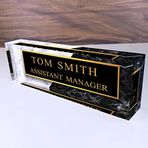 SANATBLOĞU Ofis Masası İsim Plakası Dekoru Şeffaf Kristal Cam Özel İsim Plakaları - (20 x 6) 9A CLK-1252