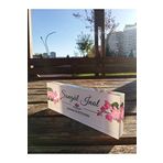 SANATBLOĞU Ofis Masası İsim Plakası Dekoru Şeffaf Kristal Cam Özel İsim Plakaları - (20 x 6) A21 CLK-835