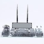 SANATBLOĞU ONİKS SİYAHI DESENLİ GÜMÜŞ MERMER SET OFİS HEDİYESİ YENİ İŞ HEDİYESİ CLK-1994