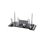 SANATBLOĞU Sublimasyon Kristal Masa Üstü Cam İsimlik Kalem Aksesuarlı Füme Hediye Seti MG45684 CLK-1976