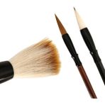 Sanathobi Tahrir Fırçası Koyun Kılı Büyük Boy 1.kalite, Sırlama, Çini, Vazo, Seramik, Sulu Boya, BRUSHPEN-3AD - Çok Renkli