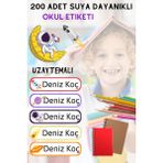 sanatıbedi 200 Adet Suya Dayanıklı Kişiye Özel Okul Etiket Seti - Kalem Defter Kitap Stickerı - uzay