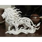 Sanatsal aslan dekoratif hediyelik biblo figür Majestic Ethereal Lion - Voronoi Style