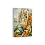 Sanatsal Cam Tablo - Kübizm - Dikey Motif 02-017, 140 x 90