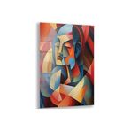 Sanatsal Cam Tablo - Kübizm - Dikey Motif 02-019, 140 x 90