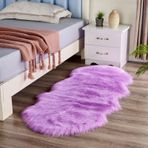 Sanatsal Dekor Suni Kürk Halı Yıkanabilir Shaggy Halı Bej Estetik Halılar ve Pedler Koruyucuları ile 60 x 120 cm