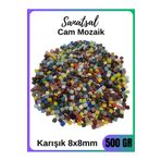 Sanatsal Mozaik Sanatsal Karışık Renkli Cam Mozaik Taşı 8x8mm