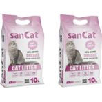 Sancat 2x10 lt Bebek Pudrası Kokulu Premium Beyaz Kedi Kumu