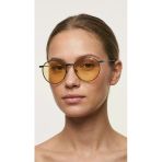 Sanches Antifar Unisex Güneş Gözlüğü Siyah Metal Çerçeve Sarı Cam Uv400 Koruma