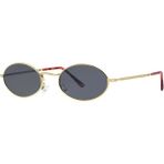 Sanches Polarize Oval Güneş Gözlüğü - vintage altın oval füme polarize cam
