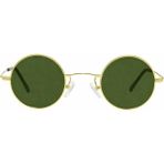 Sanches Vintage Yuvarlak Polarize Altın Güneş Gözlüğü Yeşil Cam Vintage 4