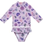 Sand Mother Uv Korumalı Uzun Kollu Kız Bebek & Çocuk 2 Parça Mayo Seti - Mor - 1,5 - 2 Yaş