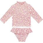 Sand Mother Uv Korumalı Uzun Kollu Kız Bebek & Çocuk 2 Parça Mayo Seti - Pembe - 1,5 - 2 Yaş