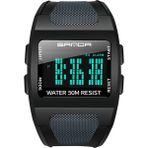 Sanda 222 Kare Dial Dijital Spor Elektronik Kol Saati (Siyah) (Yurt Dışından) - Normal Beden