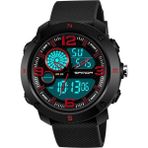 Sanda 762 Su Geçirmez Erkek Ectronic Saat Kırmızı (Yurt Dışından)